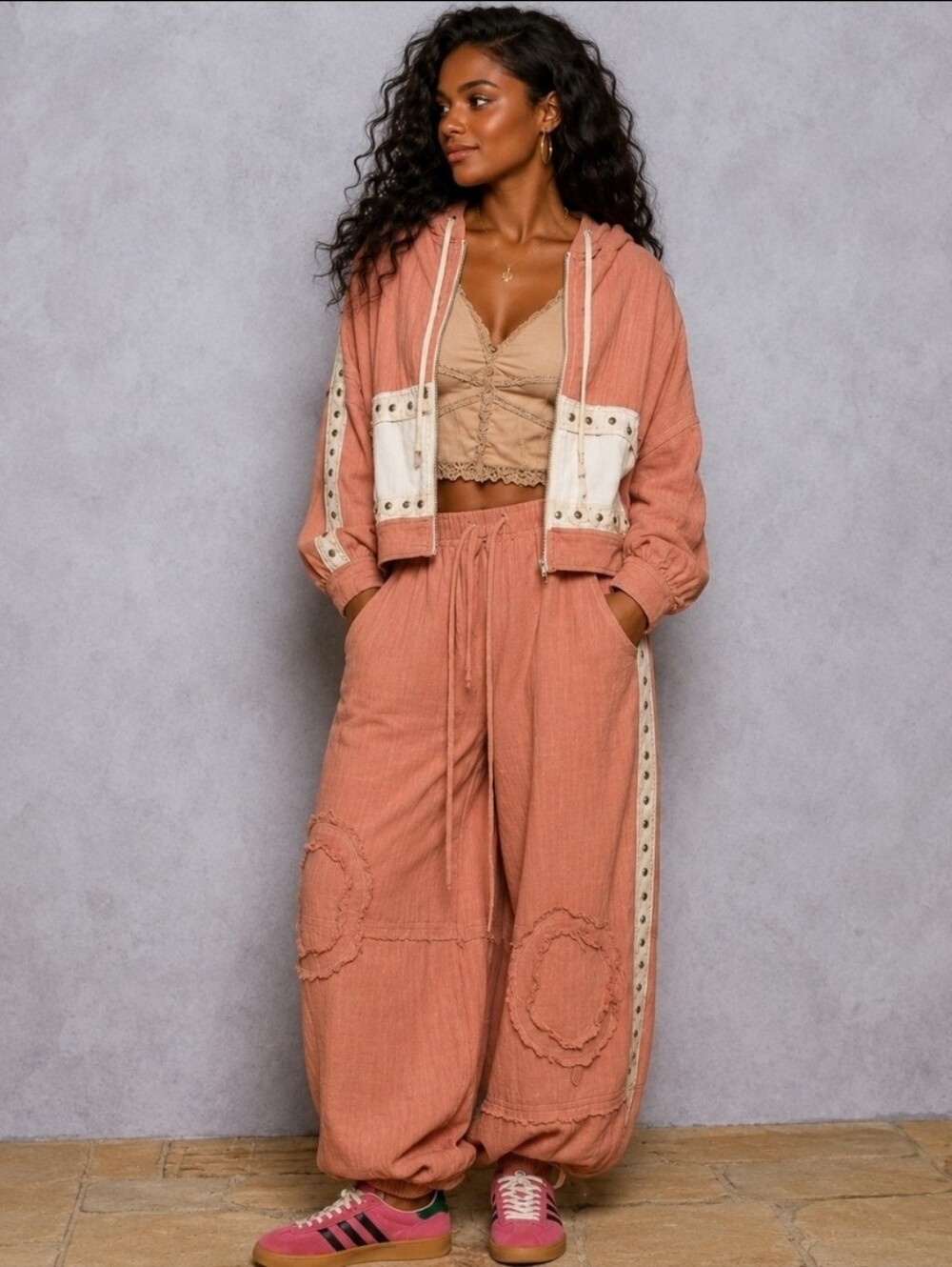 NEW!!! POL PINK and Cream Jumpsuit